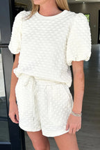 Checkered Texture Top and Shorts Set