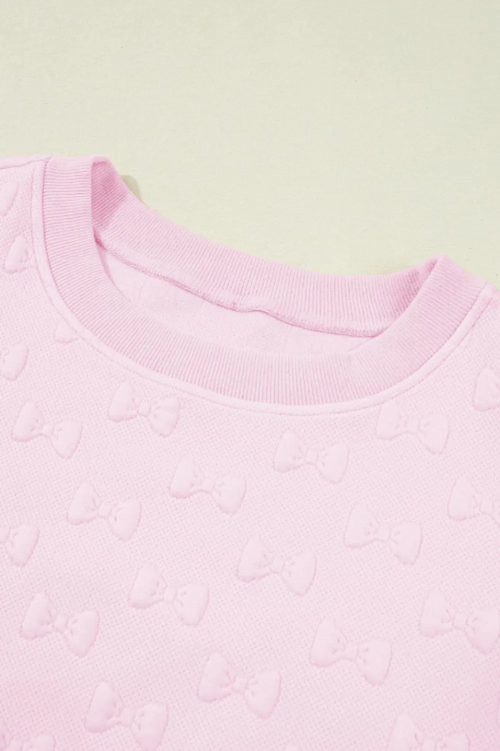 Bow Jacquard Ruffle Cap Sleeve Top and Shorts Set