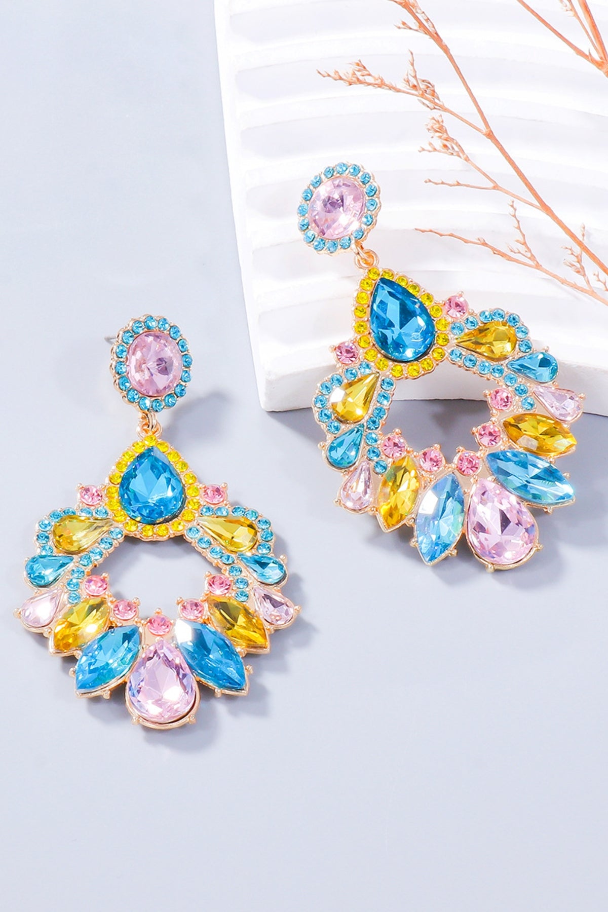 Alloy Rhinestone Dangle Earrings - felvior