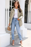 Snap Down Collared Winter Coat - felvior
