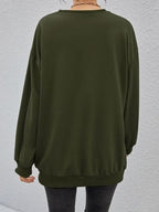 Stereoscopic Letter Round Neck Long Sleeve Sweatshirt