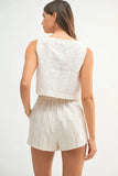 MABLE Square Neck Crop Top and Shorts Set - felvior