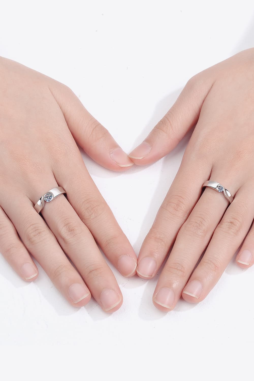 Moissanite Rhodium-Plated Ring Secondary image