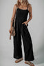 Smocked Spaghetti Straps Wide Leg Jumpsuit
