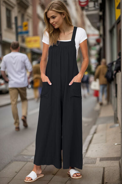 Double Take Full Size Wide Leg Overalls with Pockets Hauptbild