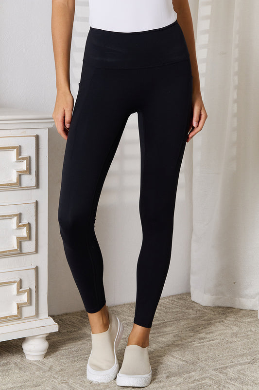 Basic Bae Wide Waistband Sports Leggings - felvior