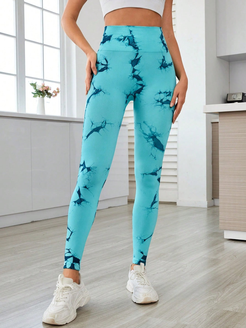 Printed High Waist Active Leggings - felvior