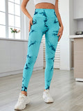 Printed High Waist Active Leggings - felvior