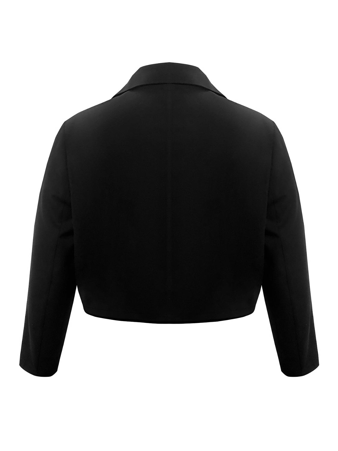 Plus Size Buttoned Lapel Collar Long Sleeve Blazer - felvior