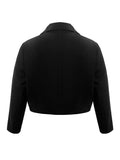 Plus Size Buttoned Lapel Collar Long Sleeve Blazer - felvior