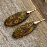 Natural Stone Copper Dangle Earrings - felvior