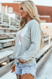 Bow Graphic Round Neck Long Sleeve Sweatshirt - felvior
