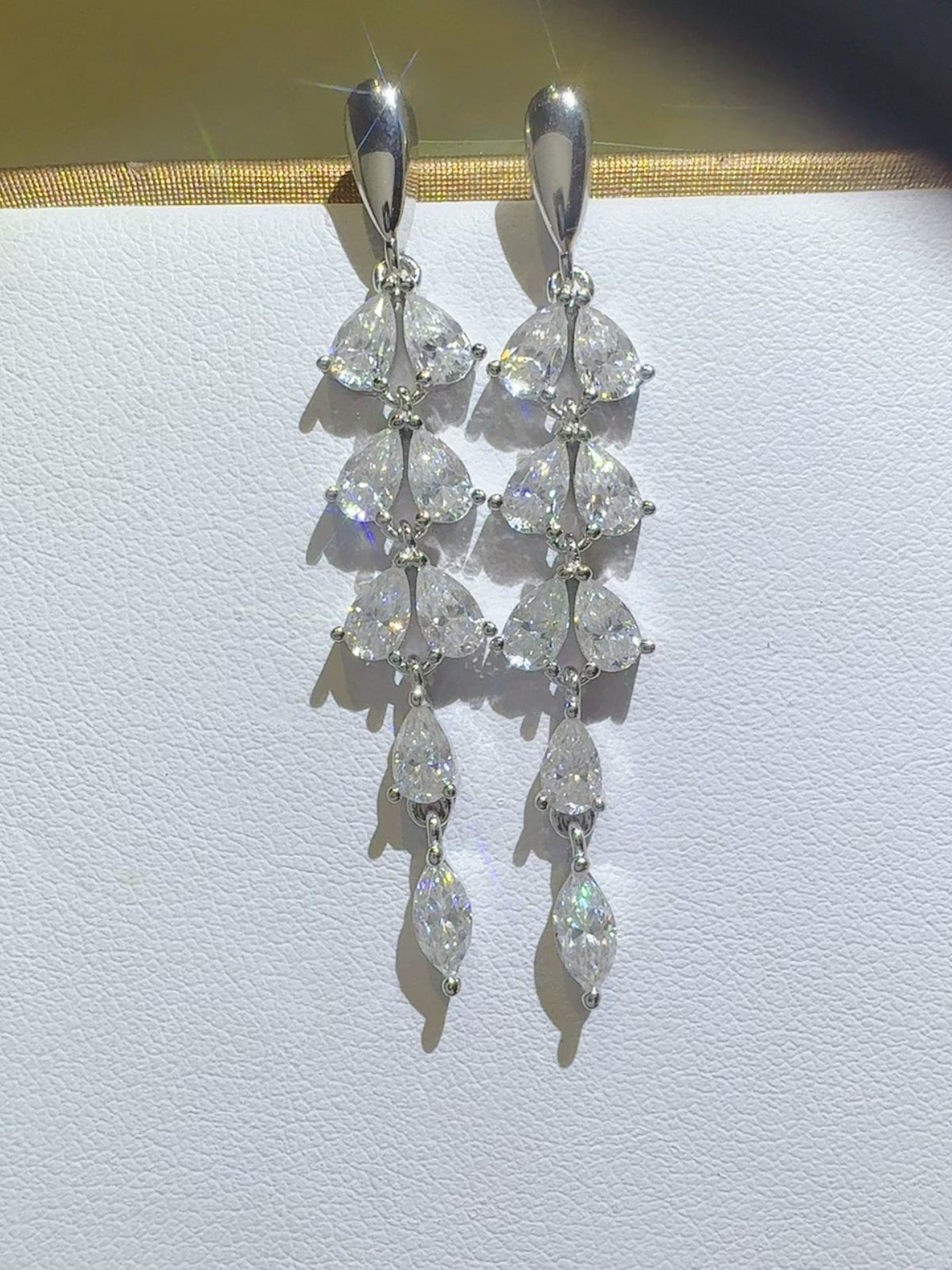 6 Carat Moissanite 925 Sterling Silver Bar Earrings - felvior