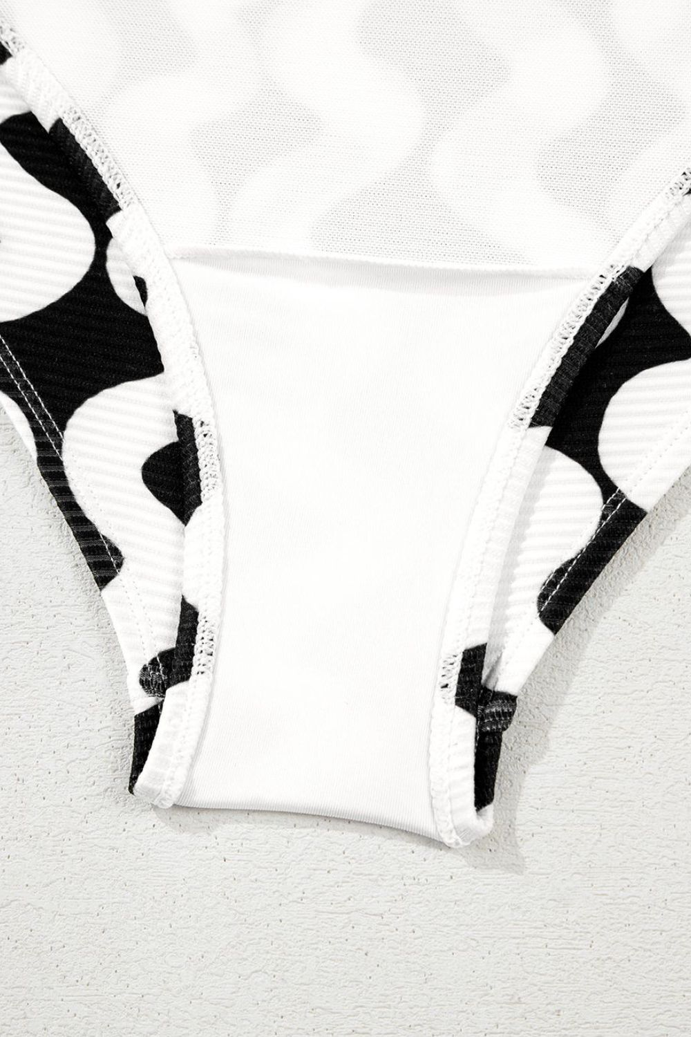 Tied Front Contrast Striped One-Piece Swimsuit