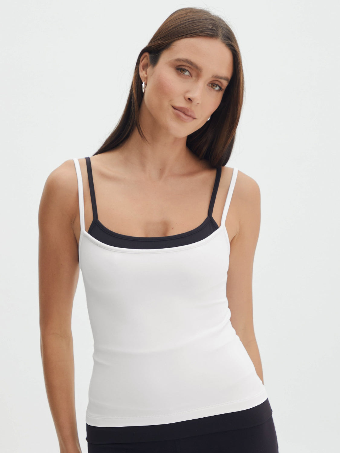 Faux Layered Square Neck Cropped Cami - felvior