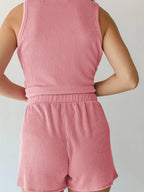 Round Neck Sleeveless Top and Shorts Set
