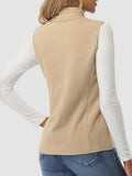 Zip Up Turtleneck Vest with Pockets - felvior
