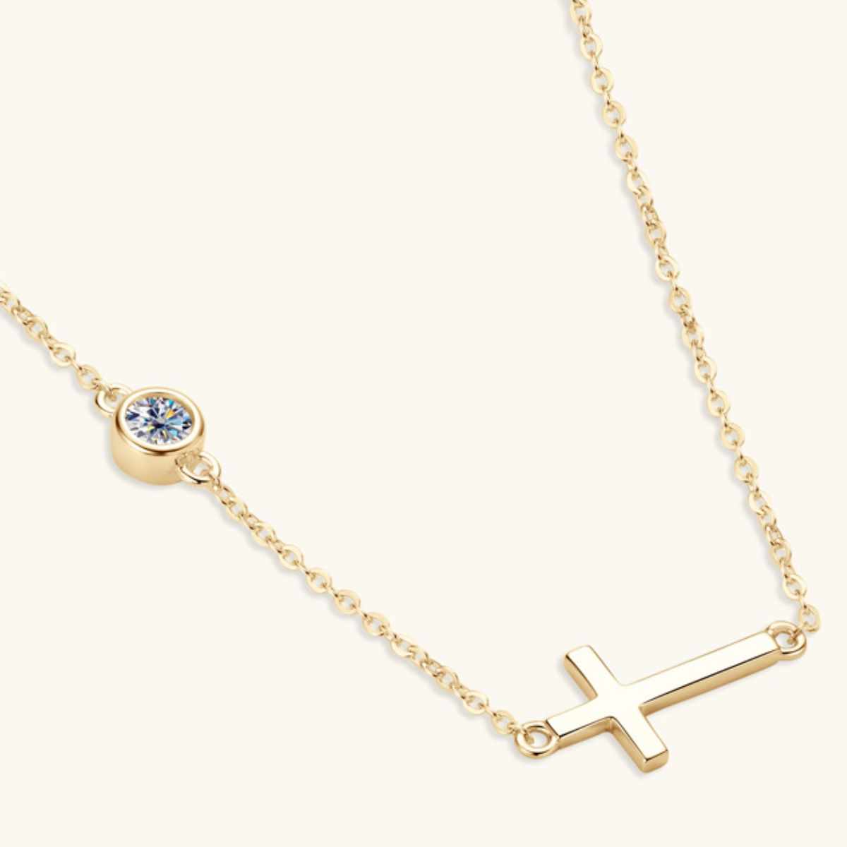 Cross 925 Sterling Silver Moissanite Necklace - felvior