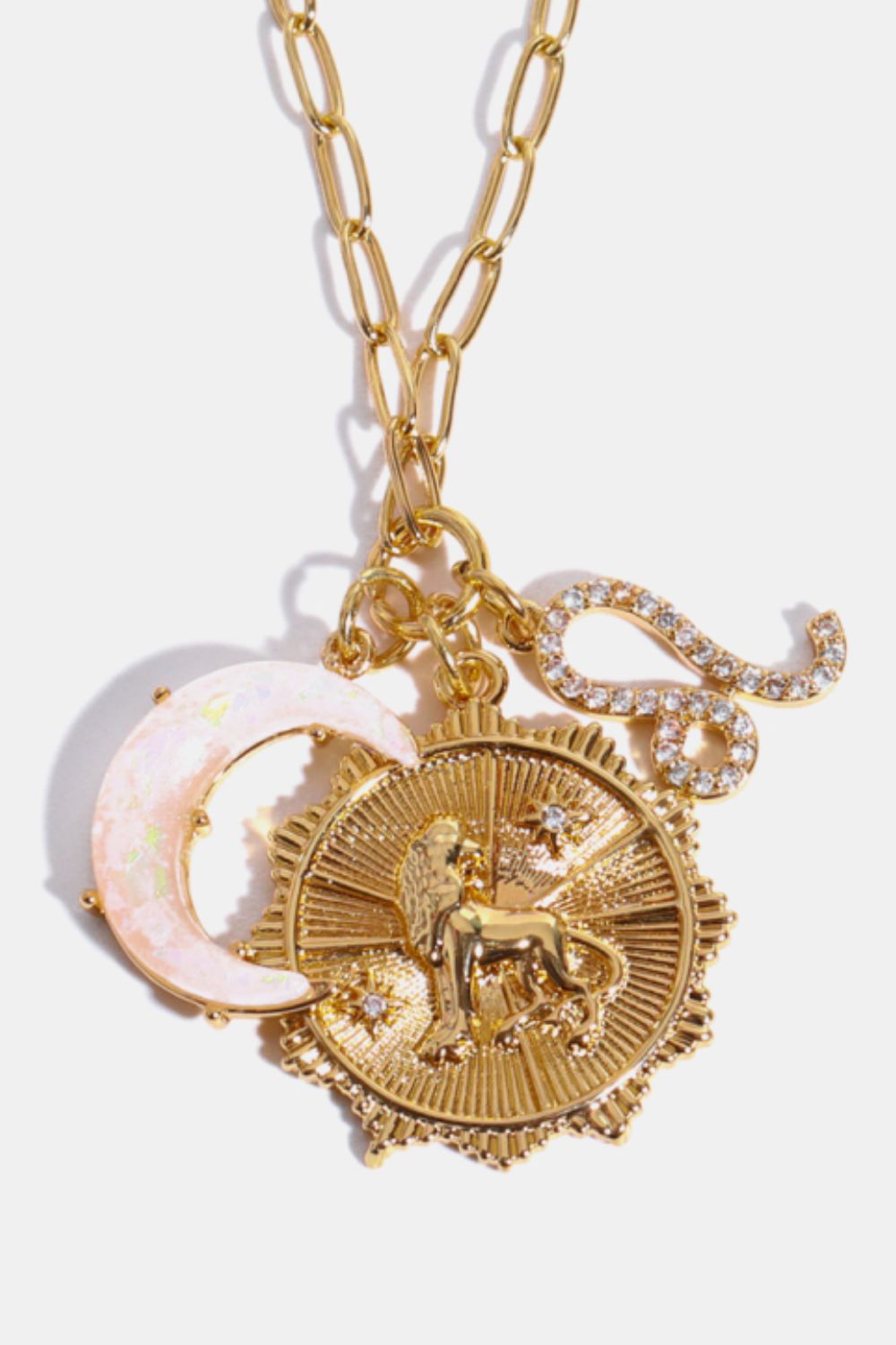 Constellation and Moon Pendant Copper Necklace - felvior