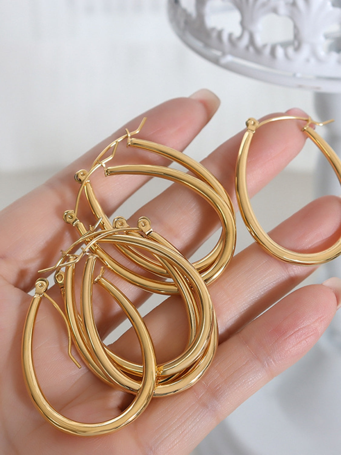 18K Gold-Plated Titanium Steel Earrings - felvior