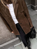 Lapel Collar Button Up Jacket - felvior
