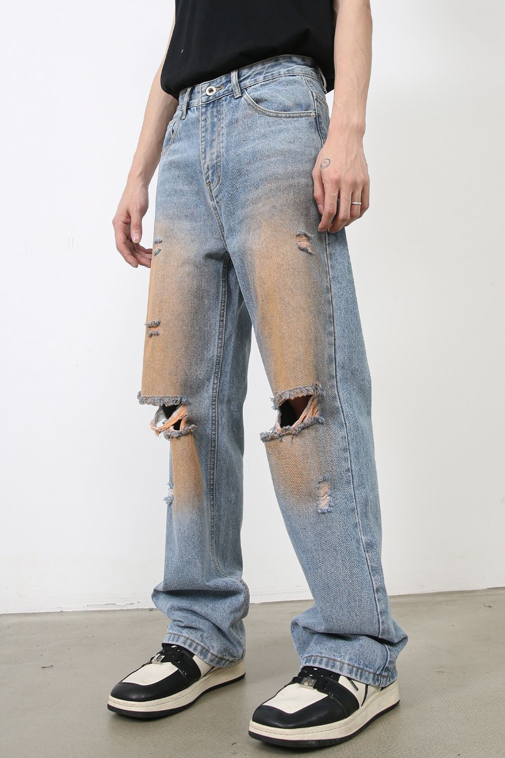 Men's Distressed Jeans with Pockets Zweitbild