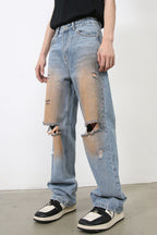 Men's Distressed Jeans with Pockets