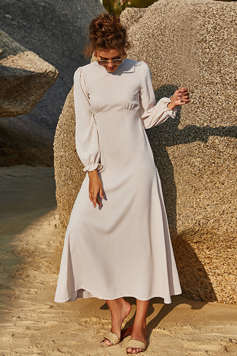 Puff Sleeve Flounce Dress - felvior