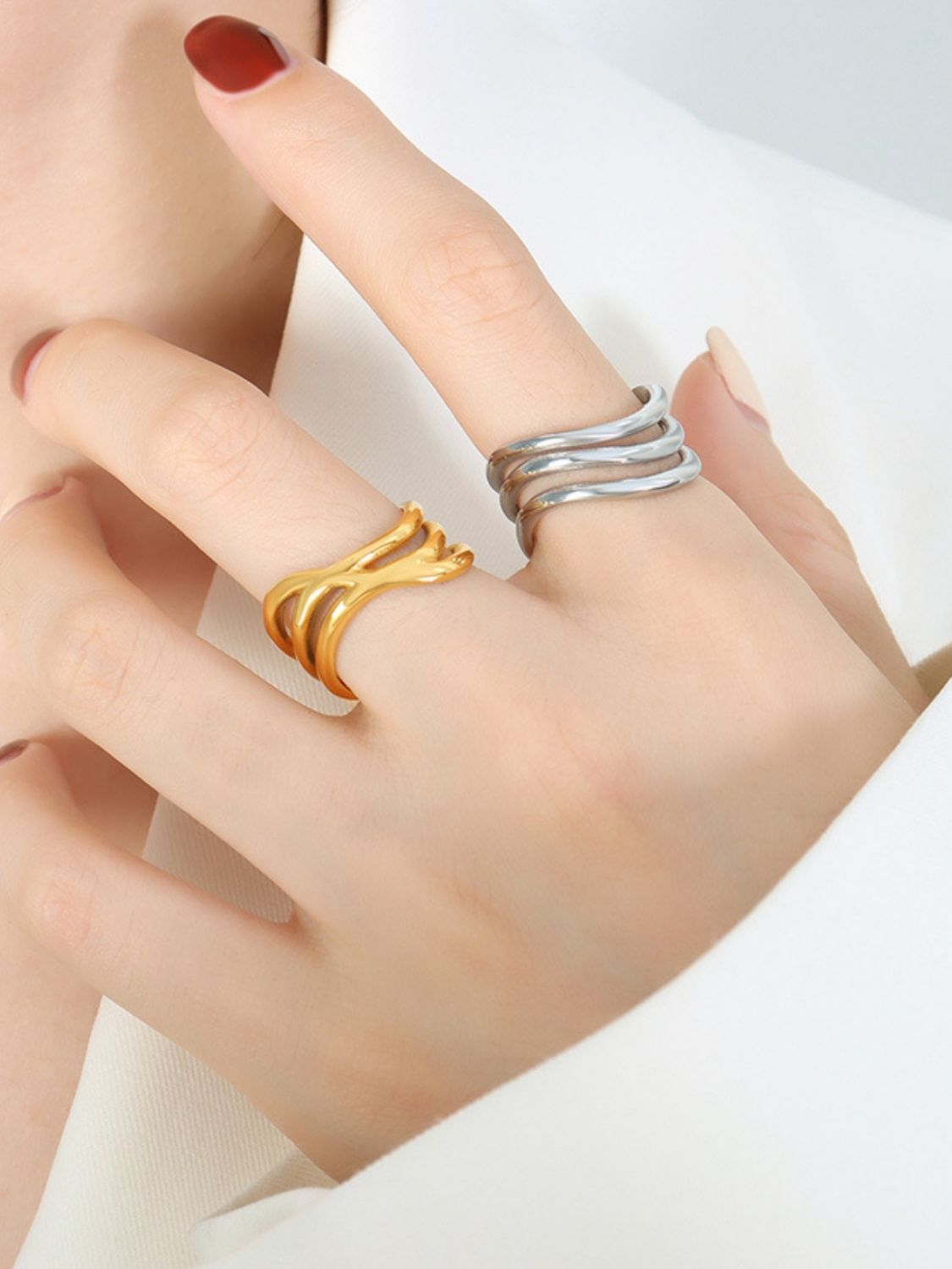 Titanium Steel Three-Layered Ring - felvior
