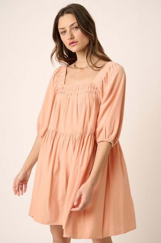 Mittoshop Pintuck Detail Tie Back Mini Dress - felvior
