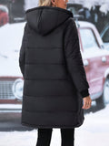 Plus Size Zip Up Hooded Winter Coat - felvior