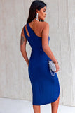Ruched Cutout Single Shoulder Dress - felvior