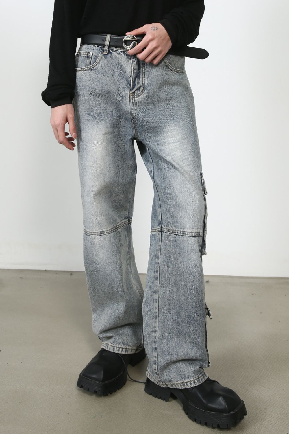 Men's Mid Rise Baggy Jeans - felvior