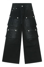 Men's Wide Leg Jeans with Cargo Pockets