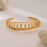 18K Gold-Plated Stainless Steel Cutout Bracelet - felvior