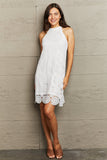 Perfee Lace Round Neck Sleeveless Dress - felvior