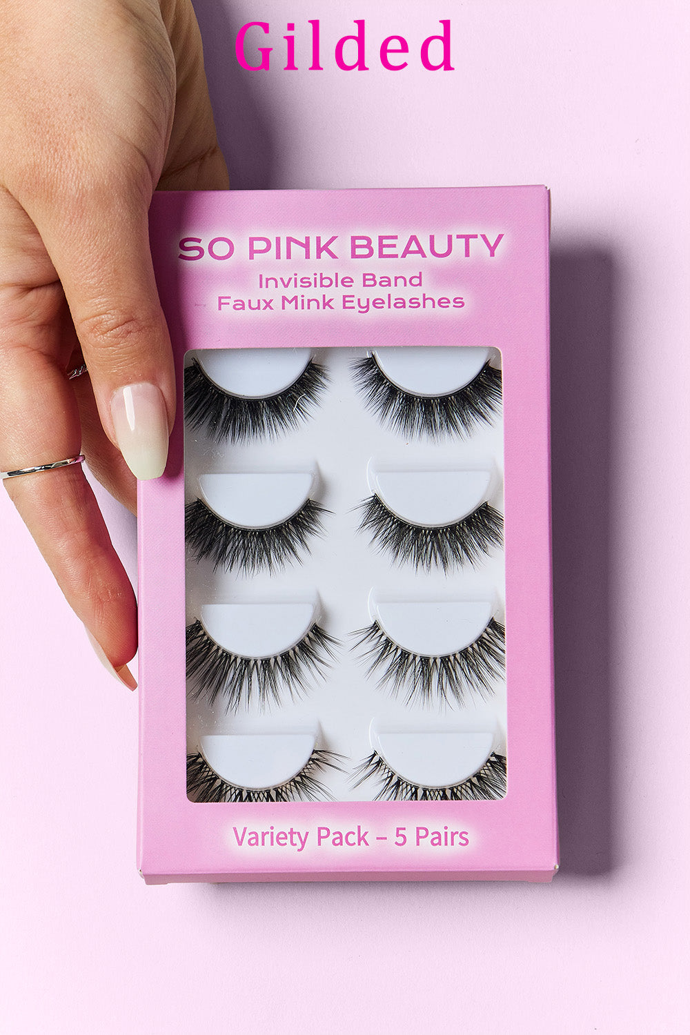 SO PINK BEAUTY Faux Mink Eyelashes Variety Pack 5 Pairs - felvior