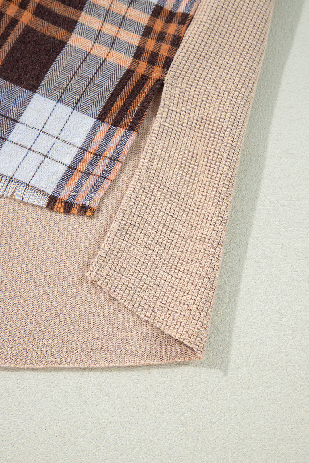 Plaid Button Up Long Sleeve Shacket - felvior