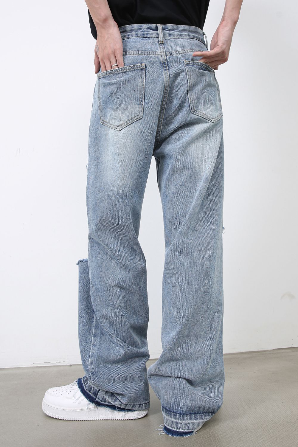 Men's Distressed Baggy Jeans - felvior