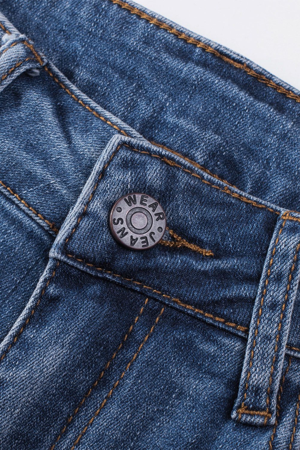 Distressed Straight Jeans with Pockets - felvior