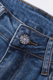 Distressed Straight Jeans with Pockets - felvior