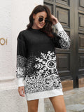 Snowflake Pattern Sweater Dress - felvior