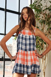 ADORA Plaid Tiered Babydoll Cami - felvior