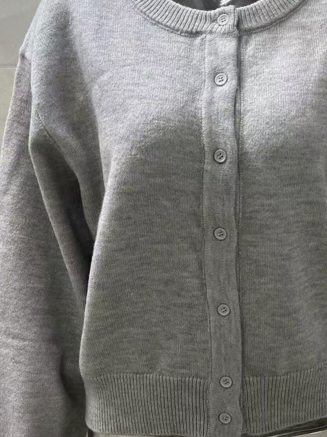 Button Down Long Sleeve Cardigan - felvior
