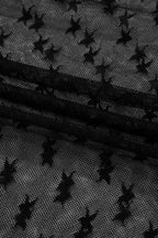 Star Round Neck Long Sleeve Sheer Blouse