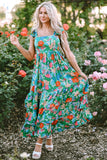 Tiered Ruffled Printed Sleeveless Dress - felvior