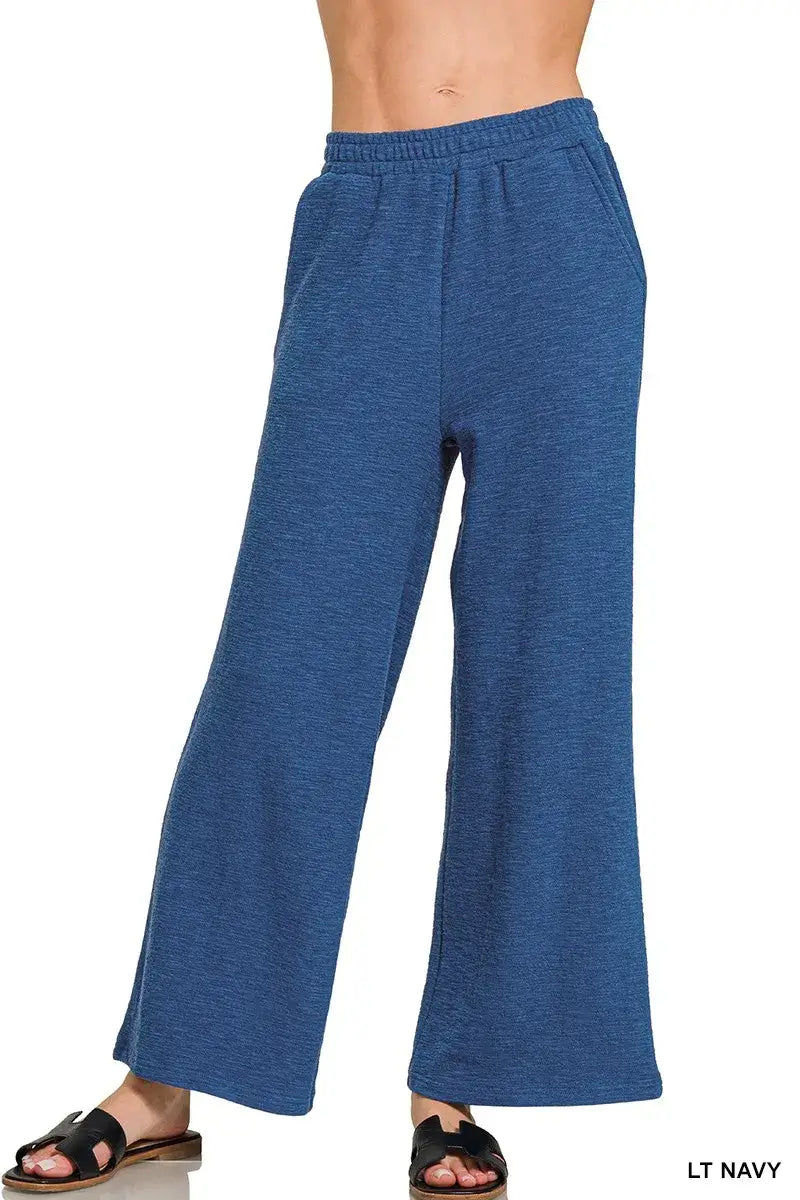 Zenana Cotton Slub Wide Leg Pants Image principale du produit