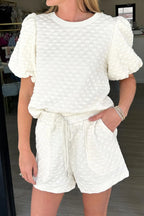 Checkered Texture Top and Shorts Set