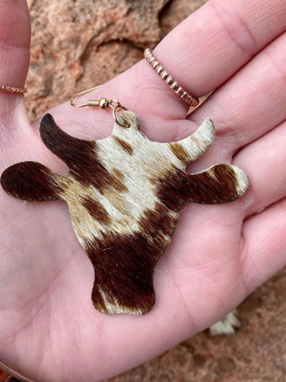 PU Leather Bull Head Earrings - felvior