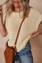 Round Neck Short Sleeve Knit Top